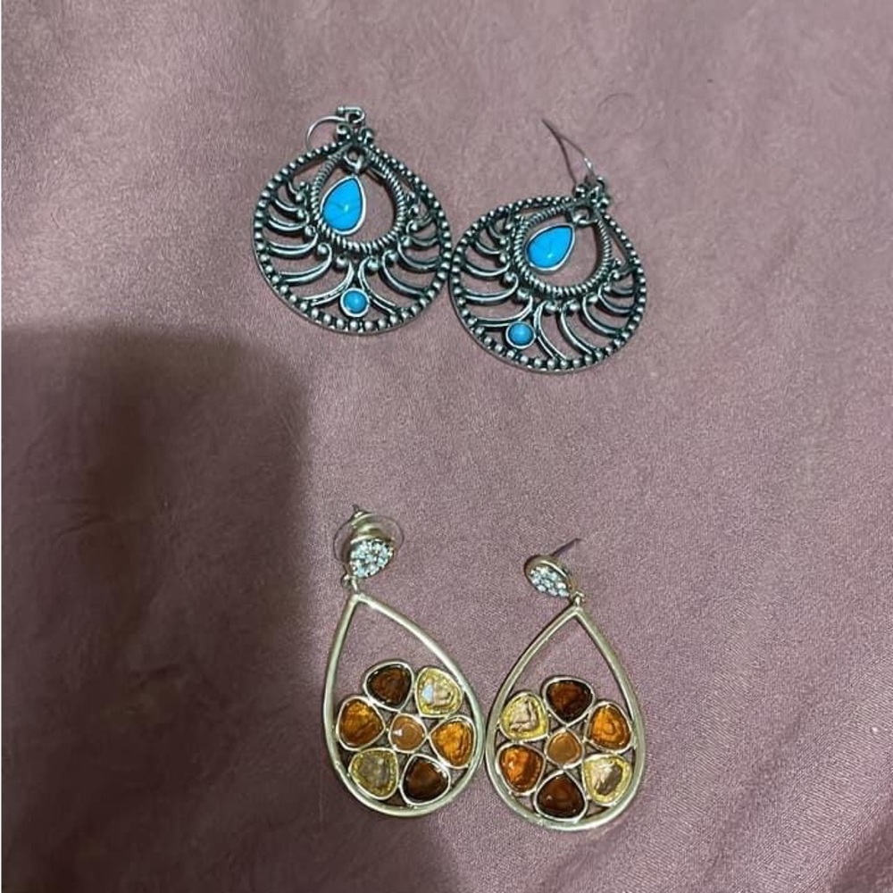 Earrings, bottom pair never worn, top pair worn once